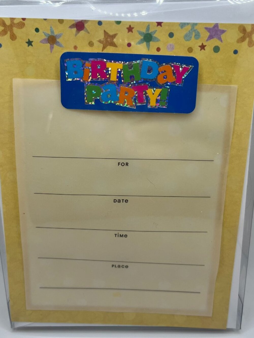 2 Boxes of 8 Vintage Hallmark Birthday Party Invitations stars yellow - printer